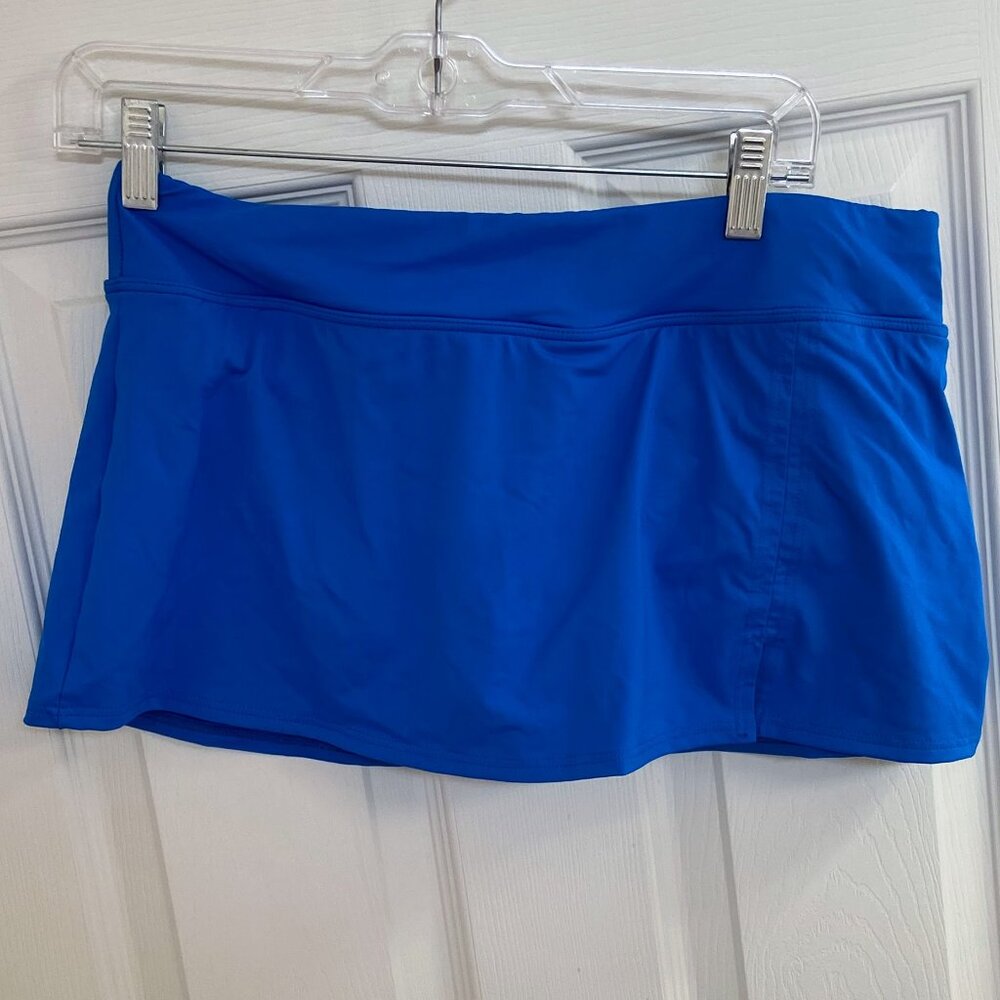 Lands' End Women's Tummy Control Mini Swim Skirt Royal Blue (10)